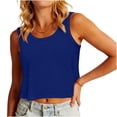 thumbnail image 6 of Yourumao Tank Tops for Women Crewneck Crop Tanks Solid Basic Sleeveless Shirts Loose Fit Tshirts Summer Dailywear Cami Tshirts, 6 of 6