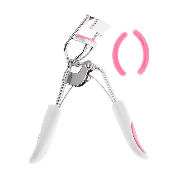 Rizador de pestañas conveniente para mujeres 1 Pcs Unique Bargains para viajes de negocios Acero al carbono PS Blanco Rojo Rosa