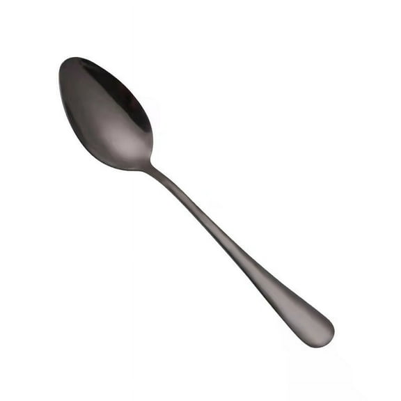 Nvzi 4Pcs Stainless Steel Spoon Cutlery Table Spoon for Home, Kitchen & Restaurant-Black