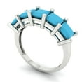 thumbnail image 2 of 2.5 ctw Wedding Band for Women - 18K White Gold Simulated Turquoise Stackable Eternity Ring, 2 of 6
