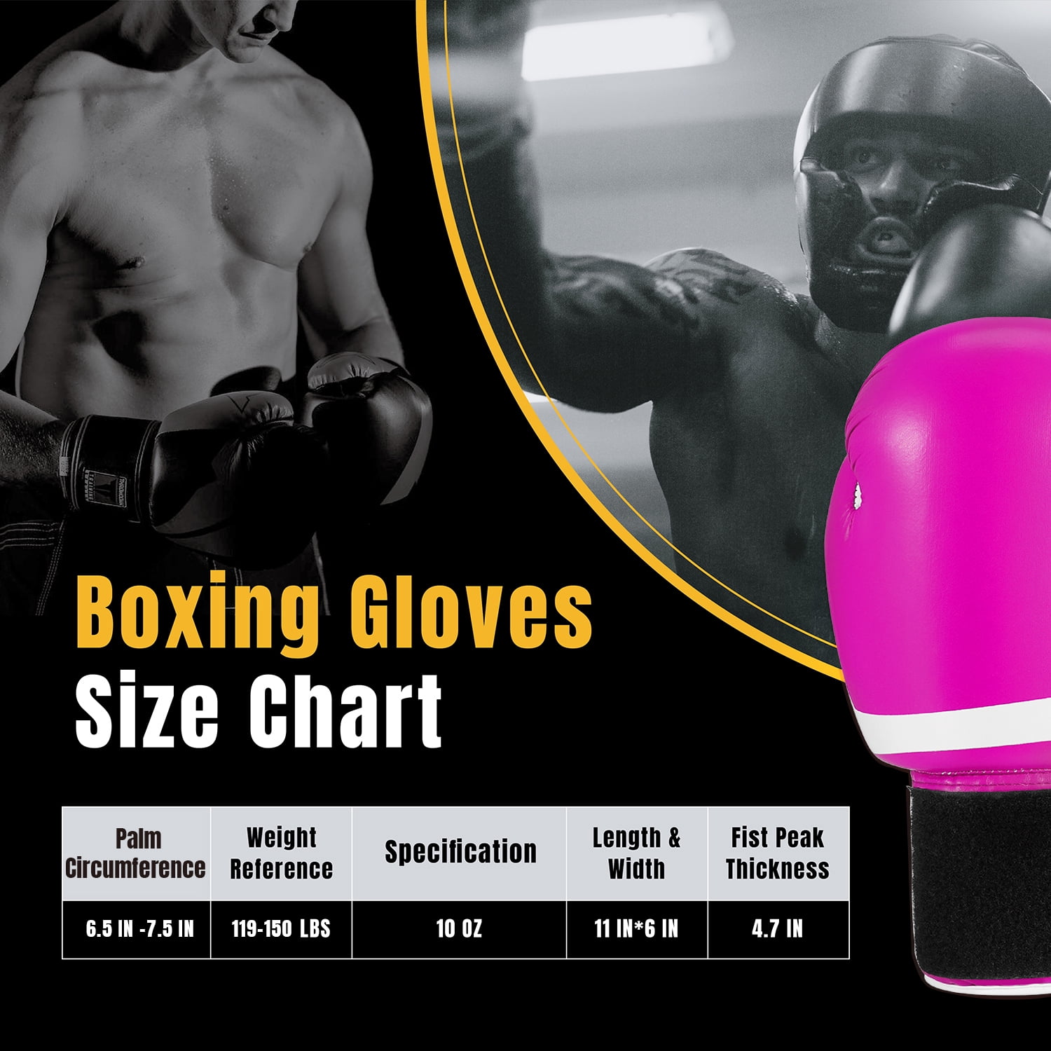 10 oz Boxing Sparring Training Gloves for Men, Youth, and Women, Boxing Gloves Punching Bag Gloves 10 Ounce for KickBoxing, MMA, Muay Thai, Training, Sparing, Bagwork with Wrist Wrap, Pink