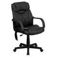 thumbnail image 2 of Flash Furniture Mid-Back Ergonomic Massaging Black LeatherSoft Executive Swivel Office Chair with Arms, 2 of 13