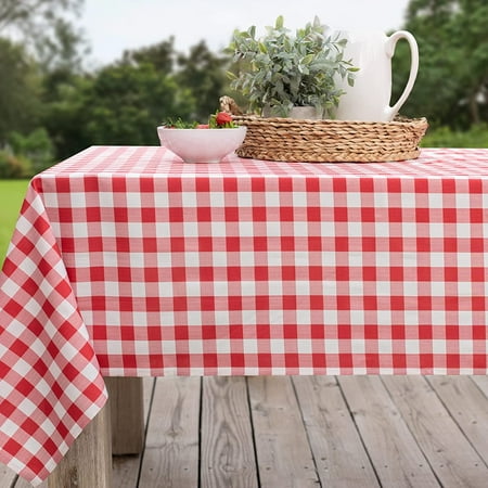 

WISH TREE Spillproof Floral Spring/Summer Fabric Indoor Outdoor Tablecloth Outdoor Table Cloth for Rectangle Tables Picnic/Patio Table Covers