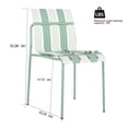thumbnail image 4 of Patio Furniture Sets 4-Pack Modern Striped Color Block Chairs - Waterproof PP Seat & Sturdy Metal Legs(White & Green)with Modern folding indoor/outdoor square table- PP tabletop with metal legs(White, 4 of 7