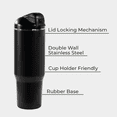 thumbnail image 2 of HydroJug Ease2o Insulated Stainless Steel Water Bottle with Straw & Chug Lid, Leak-Resistant, Cup Holder Friendly – 40oz, Black, 2 of 5