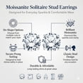 thumbnail image 3 of JeenMata 4 Prong 0.5 Carat Round Shaped Moissanite Solitaire Stud Earrings in 18k White Gold Plating for Women, 3 of 8