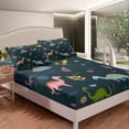 thumbnail image 3 of Cartoon Dinosaur Gifts Sheets Cute Dino Pattern Sheet Set Volcano Land Bed Sheets Set Botanical Leaves Flowers Decor Bed Set Full, 1 Fitted Sheet 1 Flat Sheet 2 Pillowcases, 3 of 6