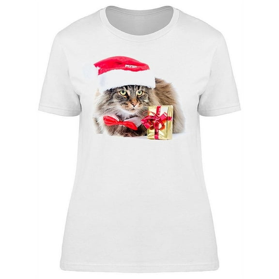 Christmas Norwegian Cat Gift Box T-Shirt Women -Image by Shutterstock, Female x-Large