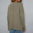 thumbnail image 5 of XFLWAM Women's V Neck Waffle Knit Henley Tops Casual Solid Color Long Sleeve Pullover Blouses with Pocket Green M, 5 of 5