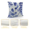 thumbnail image 4 of Creowell Navy Blue Leaf Pillow Covers  Spring Watercolor Eucalyptus Branches Floral Leaves Print Decorative Throw Pillow for Home Sofa Square Cushion Pillowscase Multi-Size, 4 of 5
