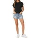 thumbnail image 2 of INSPIRAR CHIC Top Texturizado de Verano para Mujer con Mangas Cortas y Cuello Redondo, Suéter Básico de Punto XS Negro, 2 of 6