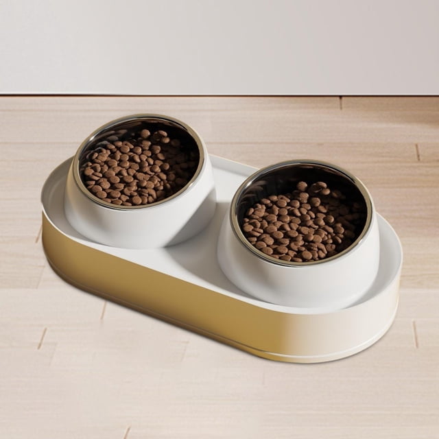 Cuenco para gatos, cuenco para mascotas, cuenco doble para agua y comida, cuencos de alimentación antideslizantes para gatos, cuencos para