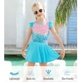 thumbnail image 2 of Lanbubble Girls Tankini Swimsuit Set Ruffle Sleeve 2-Pieces Bathing Suit Mermaid 3-4 Years, 2 of 12