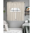 thumbnail image 5 of Ivory White Kitchen Curtains Swag Valance and Tier Curtains Set 24 Inch Length, Modern Pure Ivory White Rod Pocket Drape Panels Pair Swag Curtains for Bathroom/Cafe/Window, 5 of 6