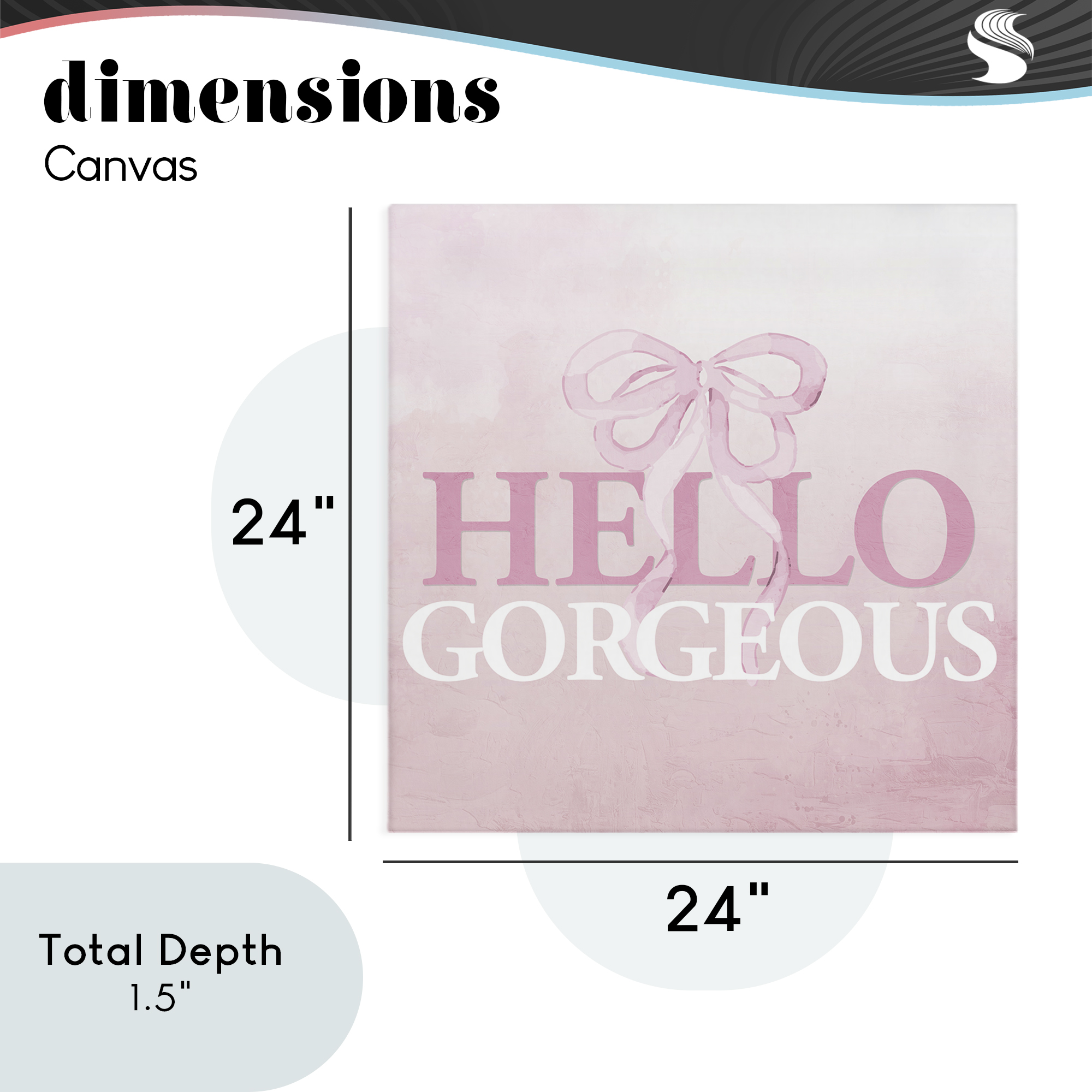 Feminine Hello Gorgeous Canvas Wall Art, design by Kim Allen