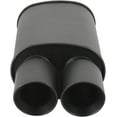 thumbnail image 4 of Burnout Spun locked Universal Oval Muffler Exhaust 3.5" Double Wall Dual Slant Tip 2.5" Inlet (Black), 4 of 7
