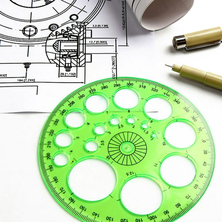 FaLX Round Ruler High Durability Reusable Plastic Template Ruler Circle  Drawing Stencil Geometric Tool School Supplies