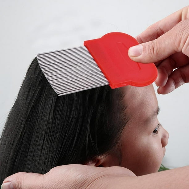 Peine para piojos de acero inoxidable dientes largos cepillo para eliminar el polvo de pulgas y liendres cuidado del cabello