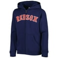 thumbnail image 2 of Youth Navy Boston Red Sox Wordmark Full-Zip Fleece Hoodie, 2 of 4