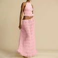 thumbnail image 3 of Womens Y2k Skirt Set Backless Lace Halter Crop Top and Long Skirt Sets Beach Cocktail Club Dress Fashion Outfit, 3 of 7