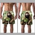 thumbnail image 3 of luoweisi Men's Beach Shorts Quick Dry Swim Trunks with Mesh Lining Sloth L, 3 of 5