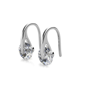 Cate & Chloe McKayla 18k White Gold Plated Drop Earrings with Swarovski Crystals Gift for Women