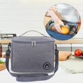 thumbnail image 4 of Bolsa de almuerzo térmica aislada portátil Impermeable capacidad Tela Oxford Aislamiento Tote para picnic Pesca Vacaciones Adultos Gris Macarena Bolso de almuerzo, 4 of 7