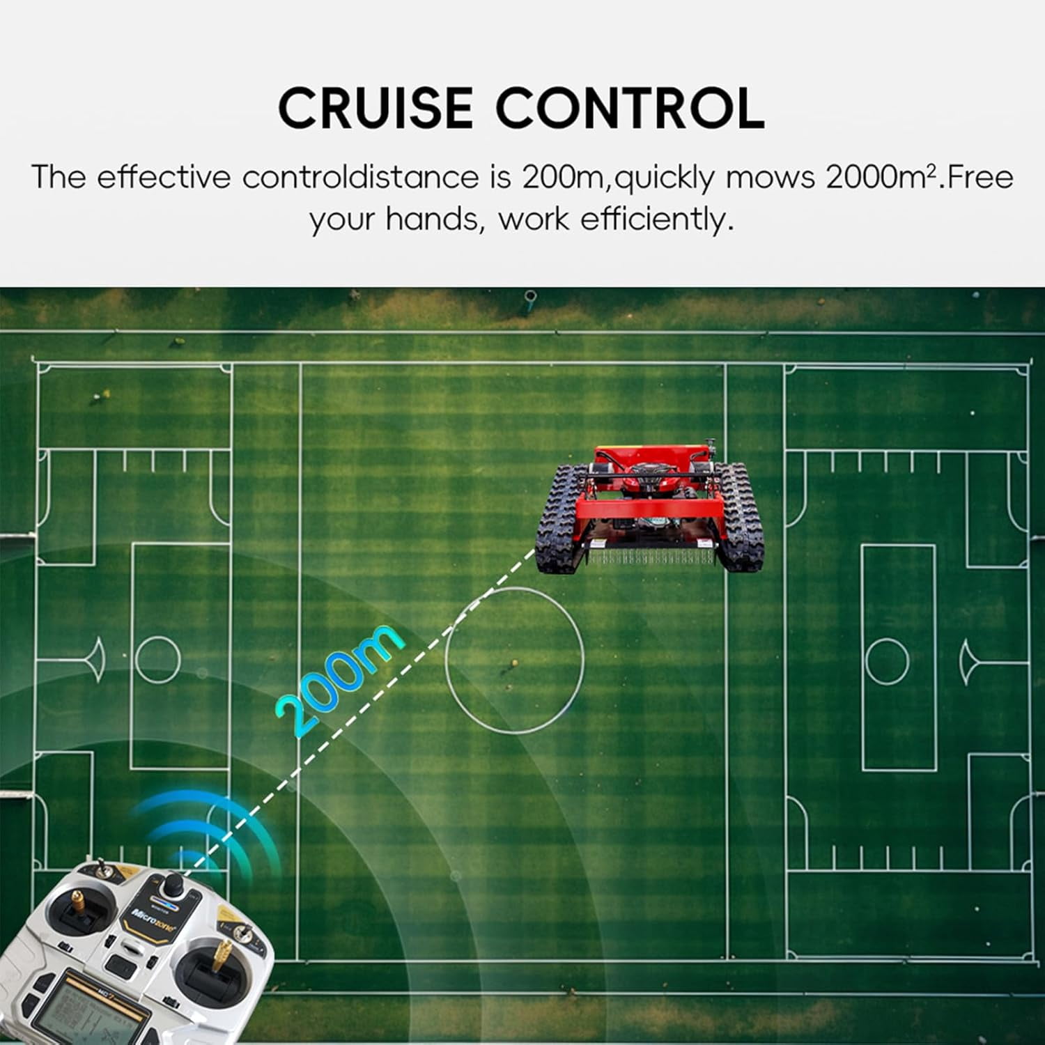 MMS Remote Control Robotic Lawn Mower 21.65In/550mm Automatic Track Lawn Mower for 45° Slope, Adjustable Cutting Height, All Terrain Robotic Grass Cutter Yard Mower USA Stock