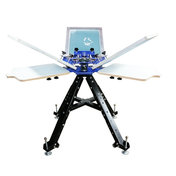 INTBUYING 3 Color 3 Station Double Rotating Screen Printing Press T-Shirt DIY Printer Machine