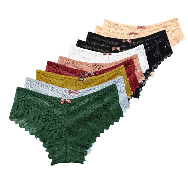 Gibobby Pantaleta de encaje para mujer Bragas para mujer, encaje de ganchillo, bragas con cordones, ropa interior calada Sexy(Caqui,XL)