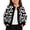 Black, variant on Girls Button Front Cardigan Leopard Print Cheetah Print Crewneck Long Sleeve Knit Sweater Jacket with Heart Spots Cardigan Sweaters