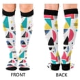 thumbnail image 4 of FORMRS Womens Knee High Socks Casual Long Thick Travel Daily Wear, 1 Pair, Black Retro Pattern, 4 of 6