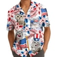 thumbnail image 5 of Funny Floral Tropical Patriotic Cat Hawaiian Shirt For Men Aloha Mens Hawaiian Shirts Short Sleeve Button Down Shirt Men, 5 of 7