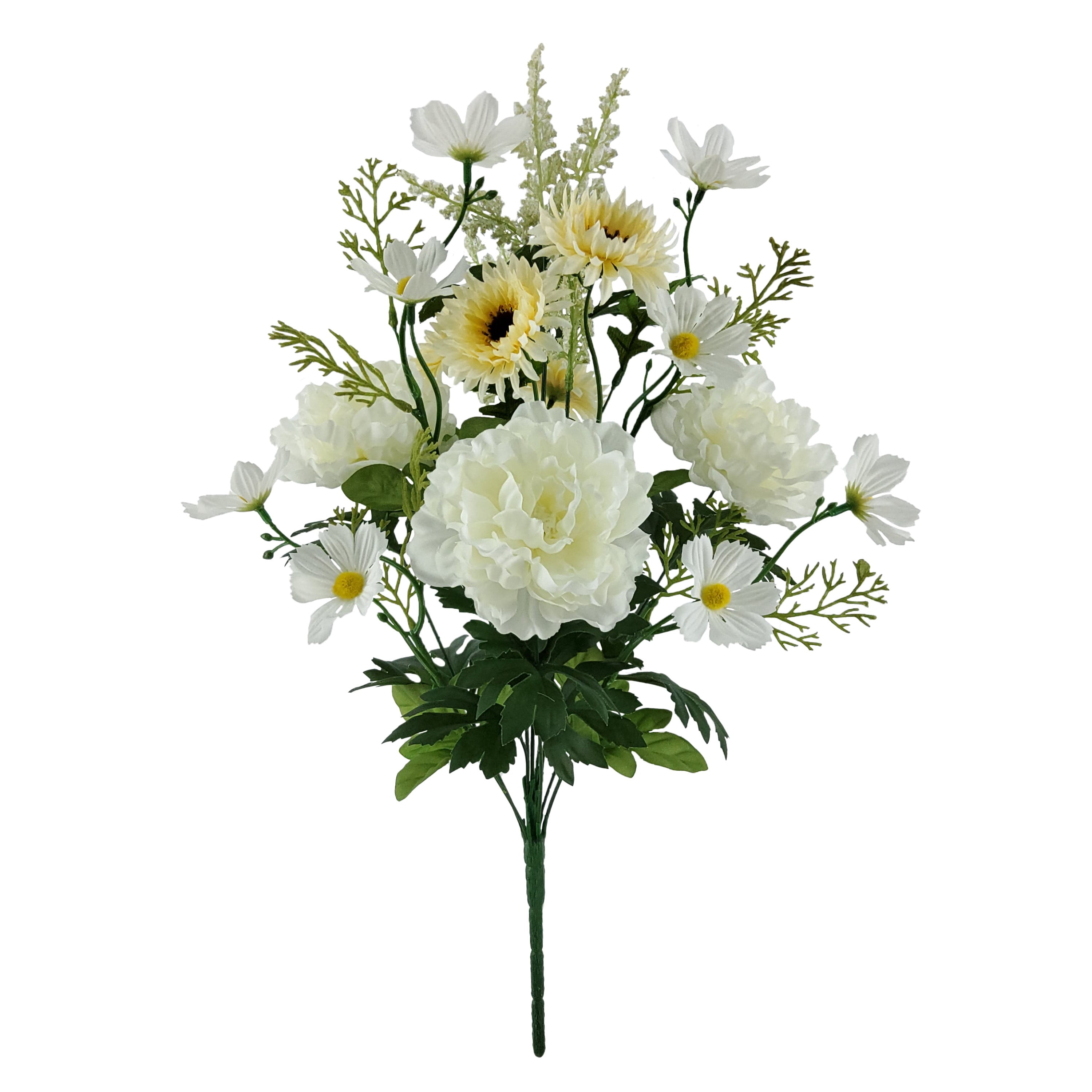 Mainstays 21''H Indoor Artificial Peony Mixed Bouquet, Yellow Color.