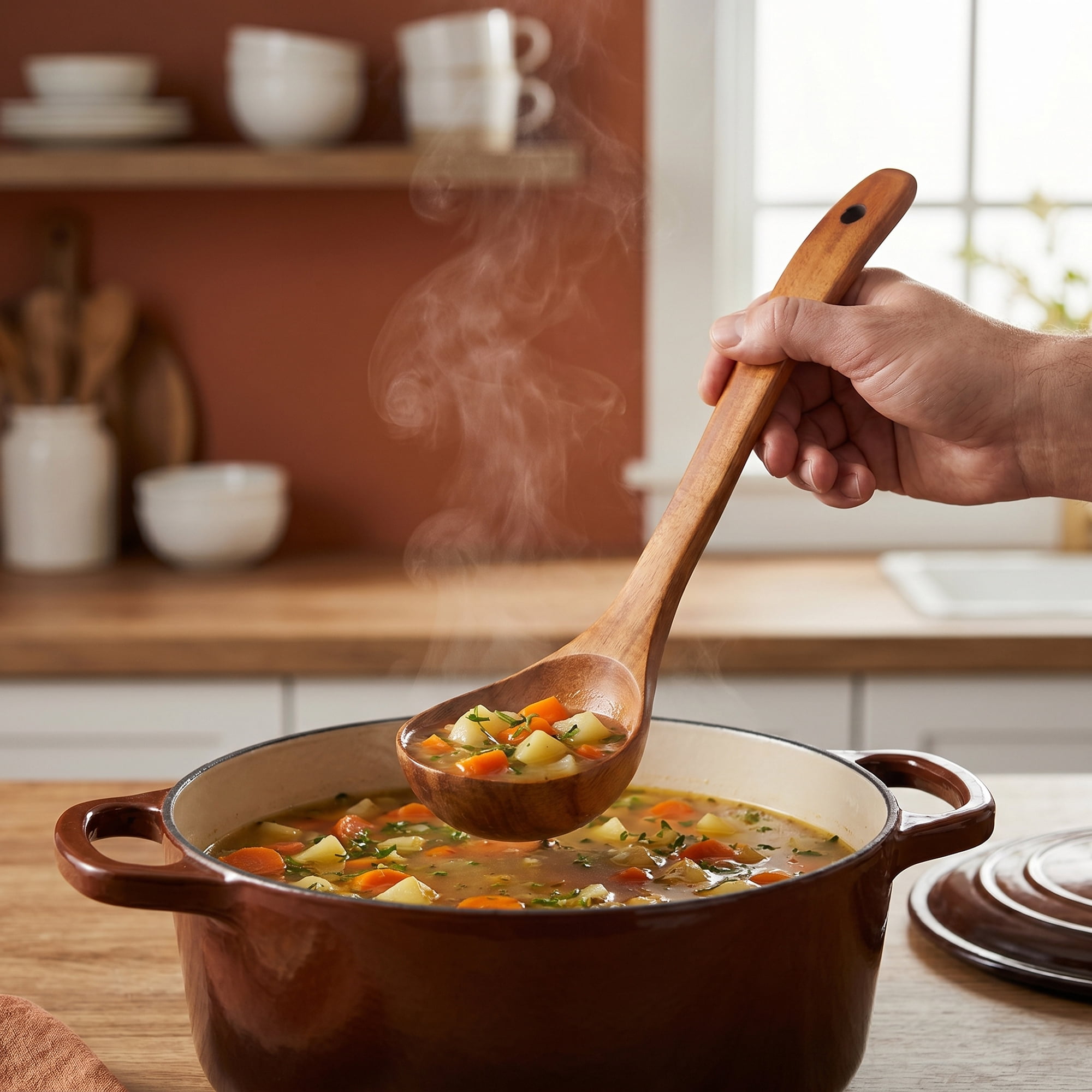 Unique Bargains Durable Non Stick Safe Heat Resistant Utensil Soup spoon 10.6" x 3.1"