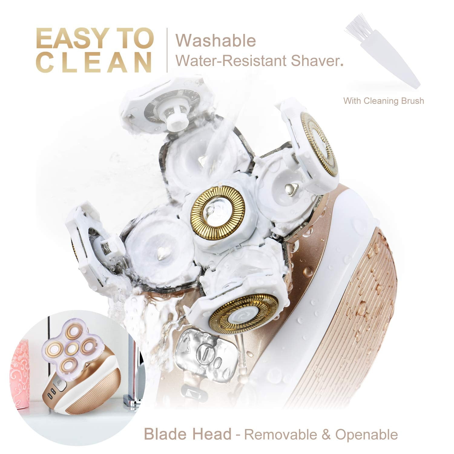 Women's Waterproof, Painless Electric Shaver, Trimmer & Epilator for Face, Body, Arm & Underarms with Bikini Trimmer Razor