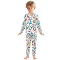 thumbnail image 6 of FORMRS Long Sleeve Top and Pants Pajama Set for Niños 2-Piece Sleepwear, Sizes 18M-8Y, Blue Triangles, 6 of 6