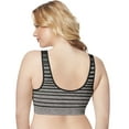 thumbnail image 2 of Hanes Just My Size Women's Pure Comfort Seamless Bralette (Plus ) Gravel Grey Heather/Black 1X, 2 of 5