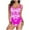 Hot Pink, variant on Clearance under 10 Ladies Fashion Multicolor Pattern Print Bikini Back Cutout Sling Women Piece One-Piece Swimsuit Yellow, 2XL