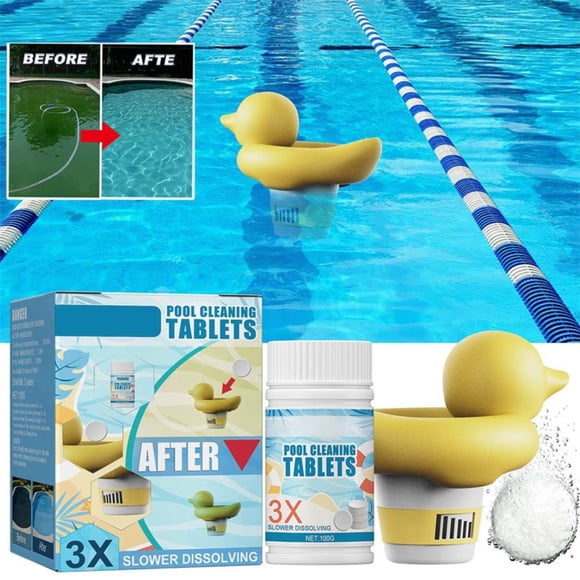 Pool and Hot Tub Effervescent Cleaning Tablets for Water Quality Clarification and Scale Removal