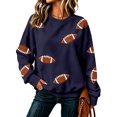 thumbnail image 3 of Clossjun Football Print Sweatshirts for Women Oversized Crewneck Game Day Hoodies Casual Loose Fit Pullover Tops for Vacation L, 3 of 6