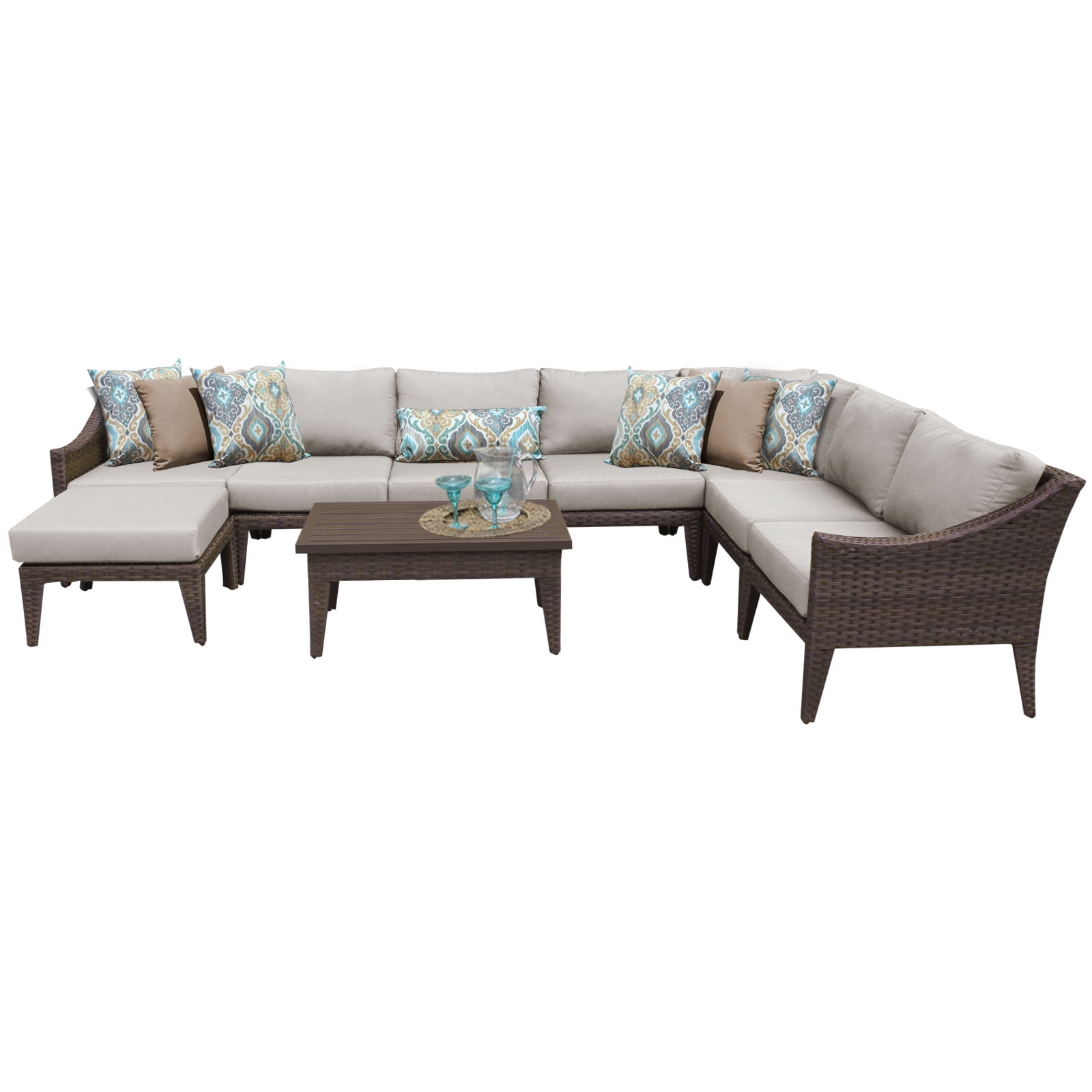 Soho 9 Piece Outdoor Wicker Patio Furniture Set 09b