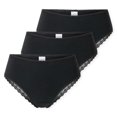 thumbnail image 1 of SCHIESSER Bragas brasileñas para mujer, paquete de 3 - 3Pack Brazilian, algodón elástico, liso Negro S (Small), 1 of 5