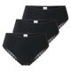 thumbnail image 1 of SCHIESSER Bragas brasileñas para mujer, paquete de 3 - 3Pack Brazilian, algodón elástico, liso Negro XL (X-Large), 1 of 5