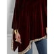 thumbnail image 4 of Blusa de talla grande con dobladillo irregular para mujer, camiseta de manga larga de terciopelo retro a la moda de primavera, top asimétrico holgado informal con cuello redondo, 4 of 4
