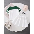 thumbnail image 3 of PureChapter Girls Clothing Sets Color Block Short Sleeve T-Shirt & Pleated Skirt 2 Piece Back to School Outfit for Kids 7-14, 3 of 8