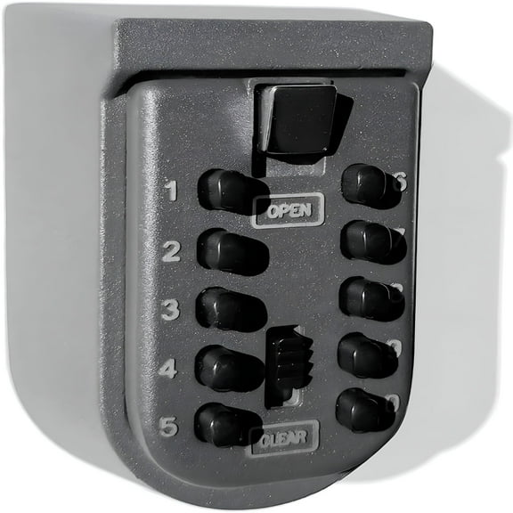 GJX Key Lock Box for Outside Wall Mount,Waterproof Spare Key Storage Box,10-digits Combination Lockbox Push Button Key Keeper Box for Home Indoor & Outdoor