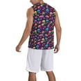 thumbnail image 2 of Naloa rainbow color mushroom Skull Basketball Jersey Reversible Men's Mesh Athletic Sports Shirts Training Practice S-4XLMedium, 2 of 6