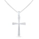 thumbnail image 1 of SilverCloseOut Collar Tradicional con Colgante de Cruz Grande de Plata de Ley para Mujer, 1 of 8