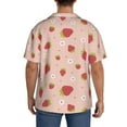 thumbnail image 3 of Yiaed Strawberries Print Mens Casual Wrinkle Free Shirts Short Sleeve Button Down Summer Stretch Dress Shirt-X-Large, 3 of 5